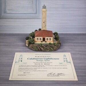 Danbury Mint Calaburras Lighthouse Spain Figurine COA